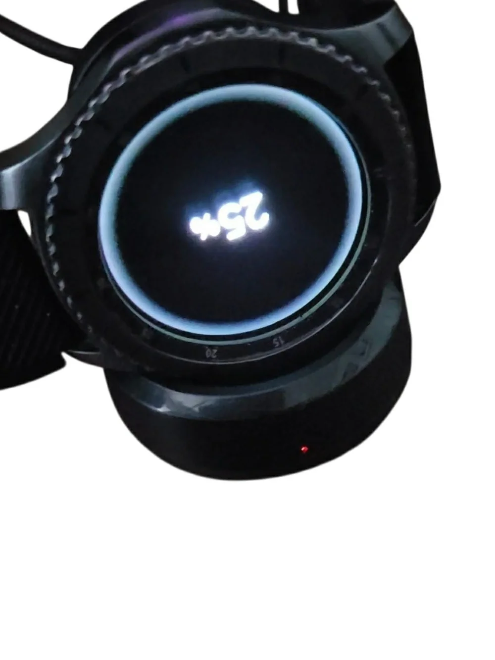 Samsung Gear S3 Frontier SM-R760 smartwatch with charging dock
